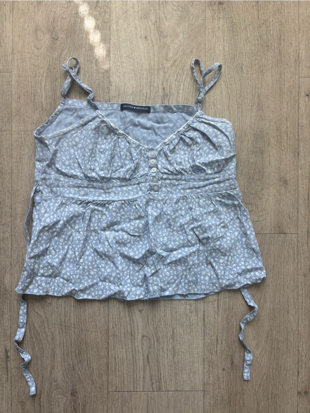 Brandy Melville Tiffany Floral Tank in Sky Blue